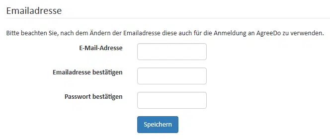 Neue E-Mail-Adresse eingeben